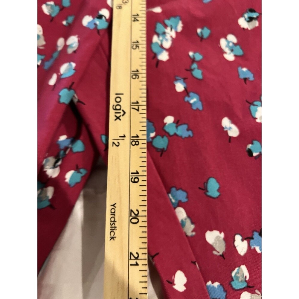 Kate & Mallory Pants Red Print Stretch Canvas Pull On Tapered Leg Plus 3X New - Picture 7 of 8